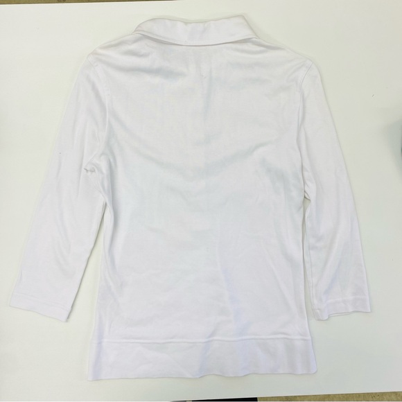 Tory Burch three quarter sleeve polo white size small - Picture 6 of 7